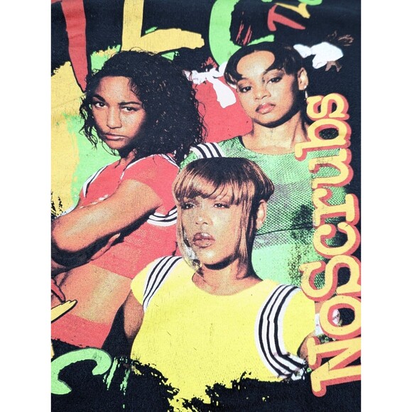TLC No Scrubs Black Women's Retro Band Rap Graphic 90's T-Shirt Size Medium - Picture 3 of 7